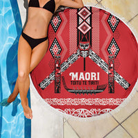 Toitu Te Tiriti Waitangi Beach Blanket Red Wharenui House LT9 - Polynesian Pride