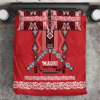 Toitu Te Tiriti Waitangi Bedding Set Red Wharenui House - Polynesian Pride