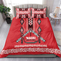 Toitu Te Tiriti Waitangi Bedding Set Red Wharenui House - Polynesian Pride