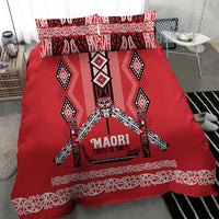 Toitu Te Tiriti Waitangi Bedding Set Red Wharenui House - Polynesian Pride