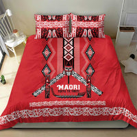 Toitu Te Tiriti Waitangi Bedding Set Red Wharenui House - Polynesian Pride