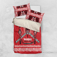 Toitu Te Tiriti Waitangi Bedding Set Red Wharenui House - Polynesian Pride