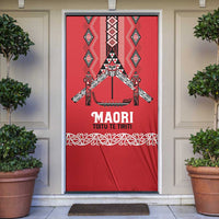 Toitu Te Tiriti Waitangi Door Cover Red Wharenui House LT9 Red - Polynesian Pride