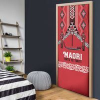 Toitu Te Tiriti Waitangi Door Cover Red Wharenui House LT9 - Polynesian Pride