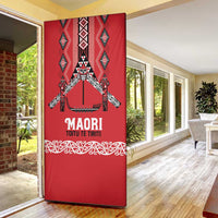 Toitu Te Tiriti Waitangi Door Cover Red Wharenui House LT9 - Polynesian Pride