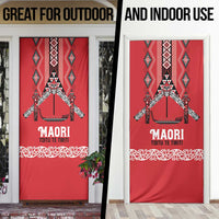 Toitu Te Tiriti Waitangi Door Cover Red Wharenui House LT9 - Polynesian Pride