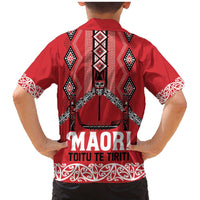 Toitu Te Tiriti Waitangi Family Matching Mermaid Dress and Hawaiian Shirt Red Wharenui House LT9 - Polynesian Pride