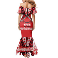 Toitu Te Tiriti Waitangi Family Matching Mermaid Dress and Hawaiian Shirt Red Wharenui House LT9 - Polynesian Pride