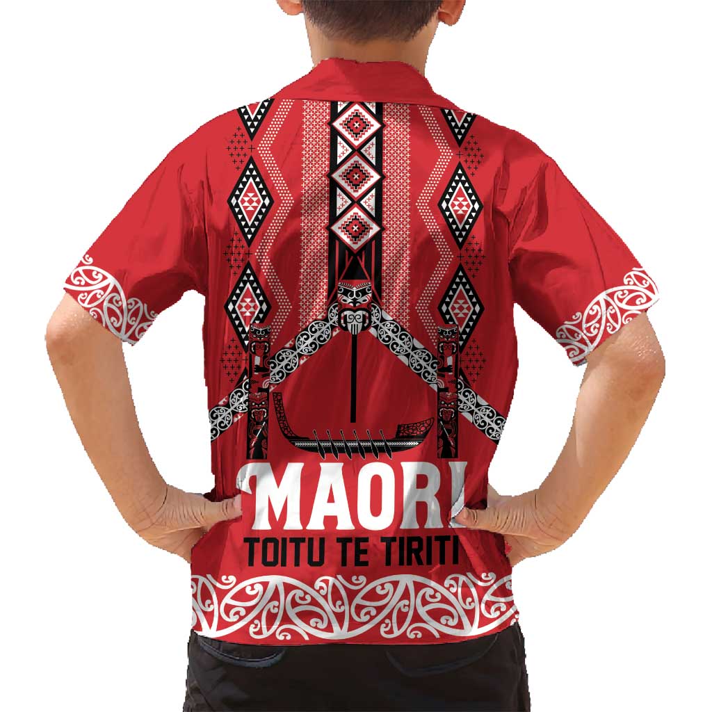 Toitu Te Tiriti Waitangi Family Matching Tank Maxi Dress and Hawaiian Shirt Red Wharenui House LT9 - Polynesian Pride