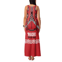 Toitu Te Tiriti Waitangi Family Matching Tank Maxi Dress and Hawaiian Shirt Red Wharenui House LT9 - Polynesian Pride