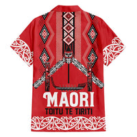 Toitu Te Tiriti Waitangi Hawaiian Shirt Red Wharenui House - Polynesian Pride
