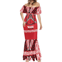 Toitu Te Tiriti Waitangi Mermaid Dress Red Wharenui House - Polynesian Pride