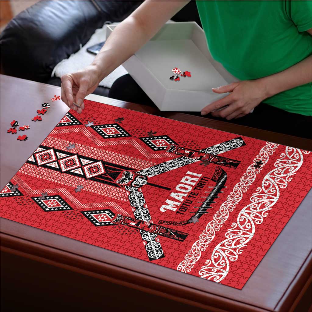 Toitu Te Tiriti Waitangi Puzzle Red Wharenui House LT9 - Polynesian Pride