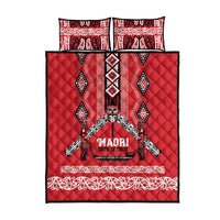 Toitu Te Tiriti Waitangi Quilt Bed Set Red Wharenui House - Polynesian Pride