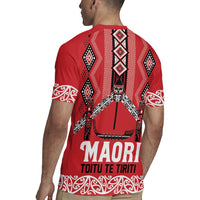 Toitu Te Tiriti Waitangi Rugby Jersey Red Wharenui House - Polynesian Pride