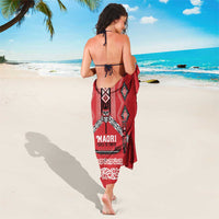 Toitu Te Tiriti Waitangi Sarong Red Wharenui House LT9 - Polynesian Pride
