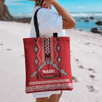Toitu Te Tiriti Waitangi Tote Bag Red Wharenui House LT9 - Polynesian Pride
