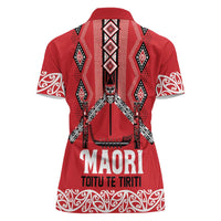 Toitu Te Tiriti Waitangi Women Polo Shirt Red Wharenui House LT9 - Polynesian Pride