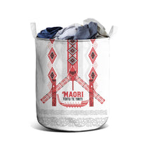 Toitu Te Tiriti Waitangi Laundry Basket White Wharenui House LT9 - Polynesian Pride