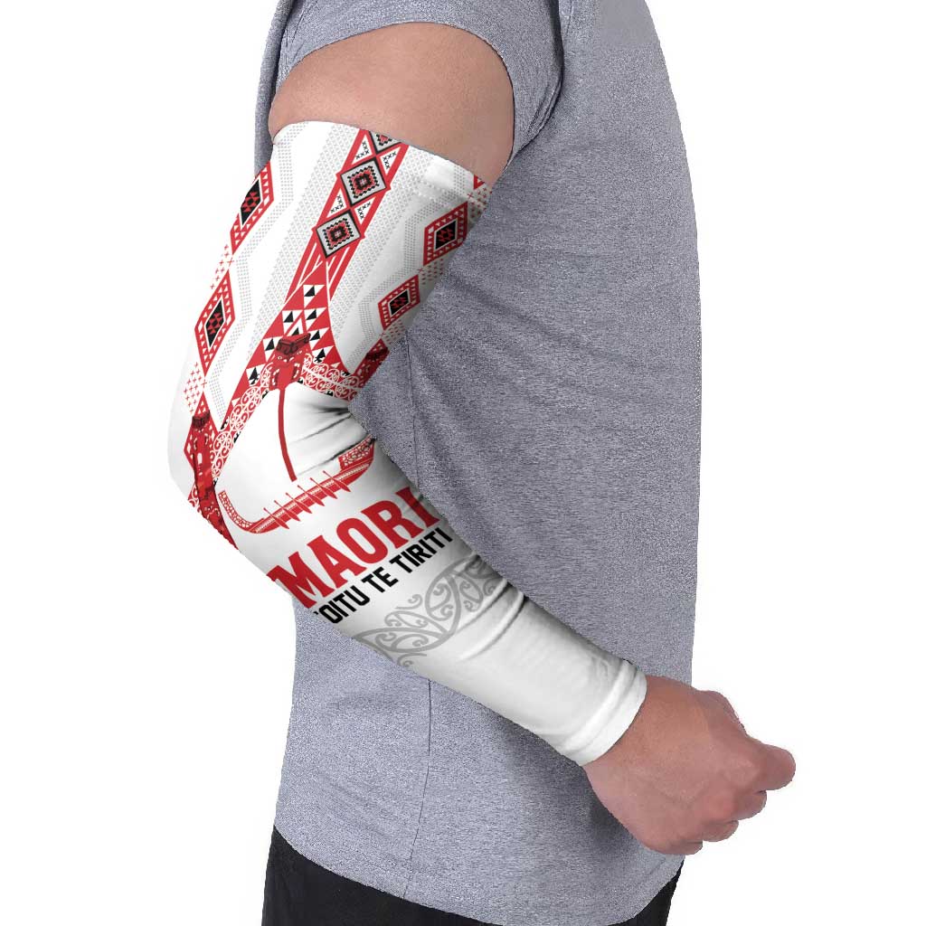 Toitu Te Tiriti Waitangi Arm Sleeves White Wharenui House LT9 - Polynesian Pride