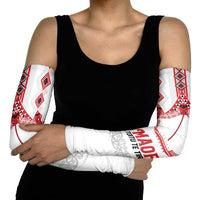Toitu Te Tiriti Waitangi Arm Sleeves White Wharenui House LT9 - Polynesian Pride