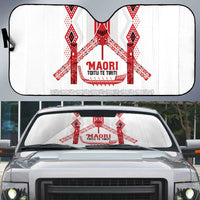 Toitu Te Tiriti Waitangi Auto Sun Shade White Wharenui House - Polynesian Pride
