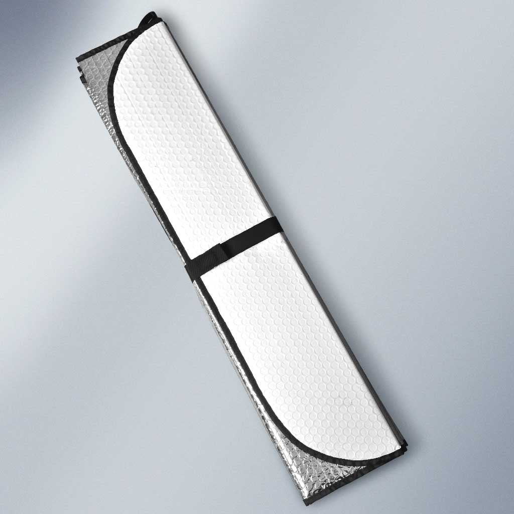 Toitu Te Tiriti Waitangi Auto Sun Shade White Wharenui House - Polynesian Pride