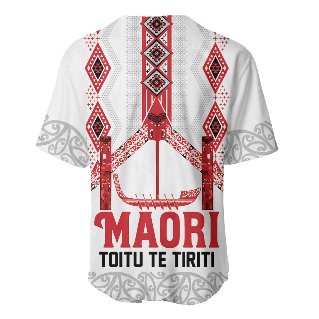 Toitu Te Tiriti Waitangi Baseball Jersey White Wharenui House LT9 - Polynesian Pride