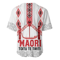 Toitu Te Tiriti Waitangi Baseball Jersey White Wharenui House LT9 - Polynesian Pride