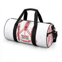Toitu Te Tiriti Waitangi Duffle Bag White Wharenui House LT9 - Polynesian Pride