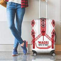Toitu Te Tiriti Waitangi Luggage Cover White Wharenui House LT9 - Polynesian Pride