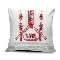 Toitu Te Tiriti Waitangi Pillow Cover White Wharenui House LT9 white - Polynesian Pride