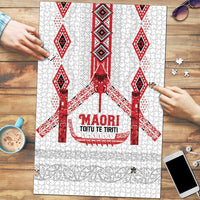Toitu Te Tiriti Waitangi Puzzle White Wharenui House LT9 white - Polynesian Pride