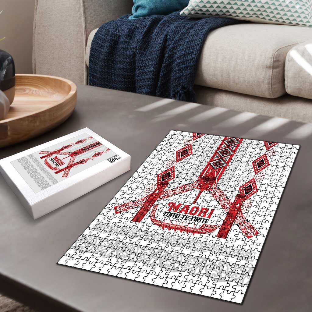 Toitu Te Tiriti Waitangi Puzzle White Wharenui House LT9 - Polynesian Pride