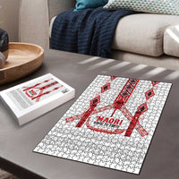 Toitu Te Tiriti Waitangi Puzzle White Wharenui House LT9 - Polynesian Pride