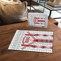 Toitu Te Tiriti Waitangi Puzzle White Wharenui House LT9 - Polynesian Pride