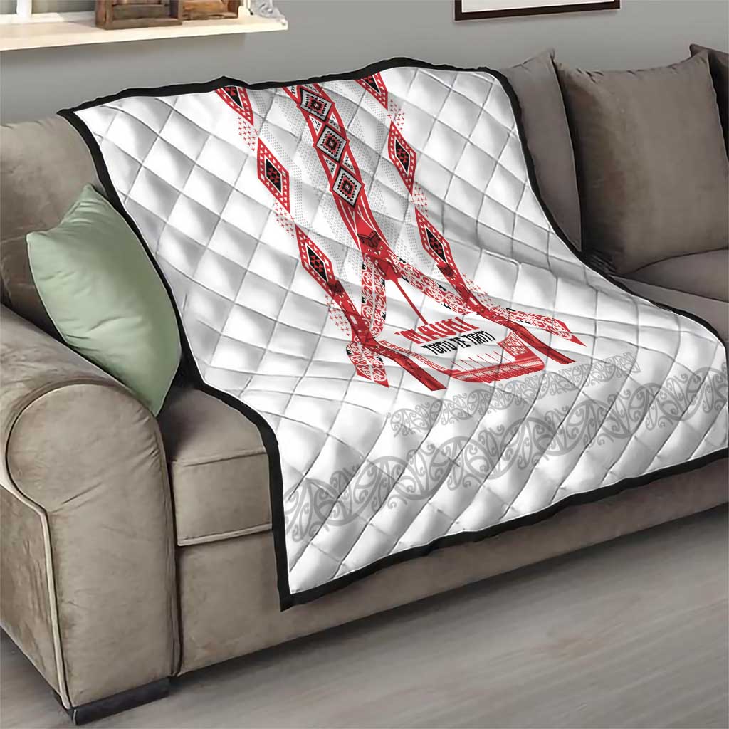 Toitu Te Tiriti Waitangi Quilt White Wharenui House LT9 - Polynesian Pride
