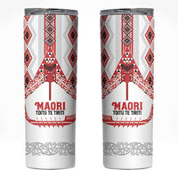 Toitu Te Tiriti Waitangi Skinny Tumbler White Wharenui House LT9 white - Polynesian Pride