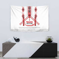 Toitu Te Tiriti Waitangi Tapestry White Wharenui House LT9 - Polynesian Pride