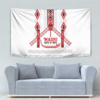 Toitu Te Tiriti Waitangi Tapestry White Wharenui House LT9 - Polynesian Pride