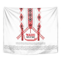 Toitu Te Tiriti Waitangi Tapestry White Wharenui House LT9 - Polynesian Pride