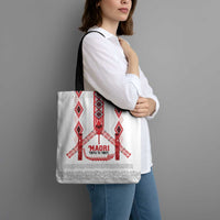 Toitu Te Tiriti Waitangi Tote Bag White Wharenui House - Polynesian Pride