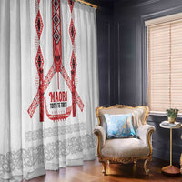 Toitu Te Tiriti Waitangi Window Curtain White Wharenui House LT9 - Polynesian Pride