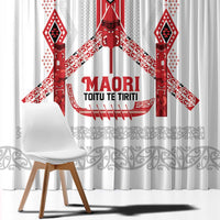 Toitu Te Tiriti Waitangi Window Curtain White Wharenui House LT9 - Polynesian Pride