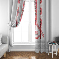 Toitu Te Tiriti Waitangi Window Curtain White Wharenui House LT9 - Polynesian Pride