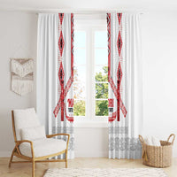 Toitu Te Tiriti Waitangi Window Curtain White Wharenui House LT9 - Polynesian Pride