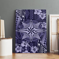 Vintage Tonga Tribal Ngatu Pattern Canvas Wall Art With Pacific Floral Pink Art