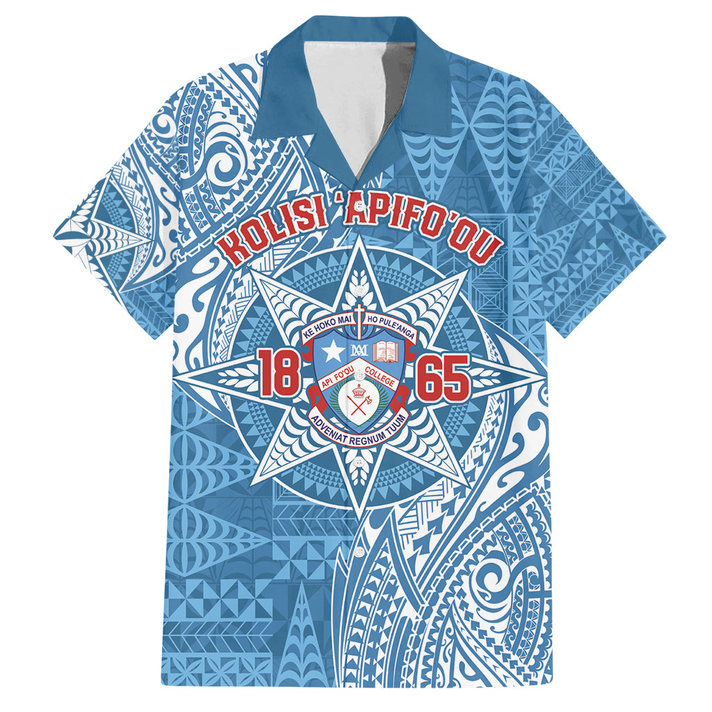 Personalised Tonga Apifo'ou College Family Matching Long Sleeve Bodycon Dress and Hawaiian Shirt Since 1865 Special Kupesi Pattern