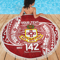 Personalised Kolisi Tonga Atele 142nd Anniversary Beach Blanket Special Kupesi Pattern