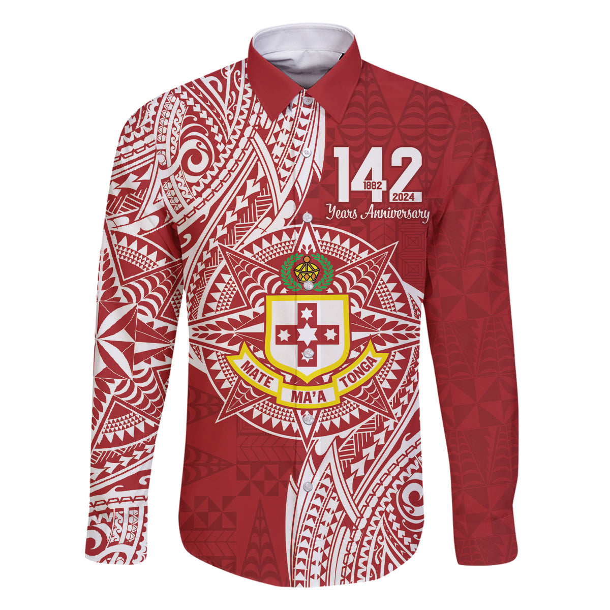 Personalised Kolisi Tonga Atele 142nd Anniversary Family Matching Off The Shoulder Long Sleeve Dress and Hawaiian Shirt Special Kupesi Pattern